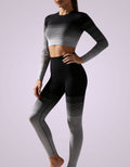 Women's Gradient Seamless workout Set - Crop Top & Leggins
