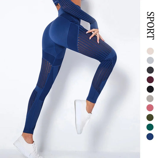 Cloud Hide Deep Blue Yoga Pants for Women Fitness Gym SEXY Sports Leggings Seamless Tights XS High Waist Female Workout Trousers