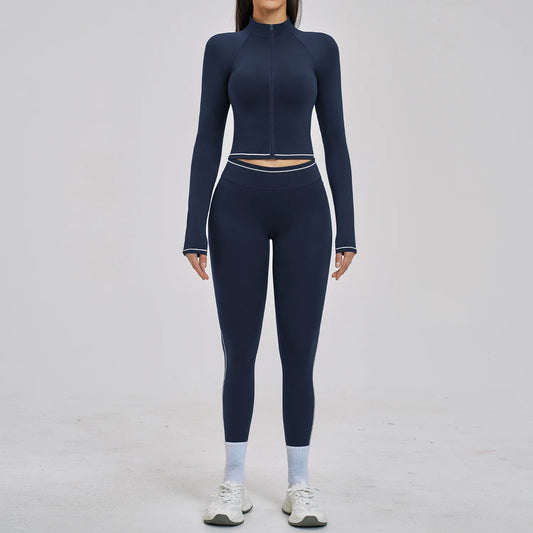 2PCS Yoga Set Women's Tracksuit Gym Outfits Fitness Set Woman Leggings Sports Bra Workout Long Sleeves Sportwear Woman Clothes