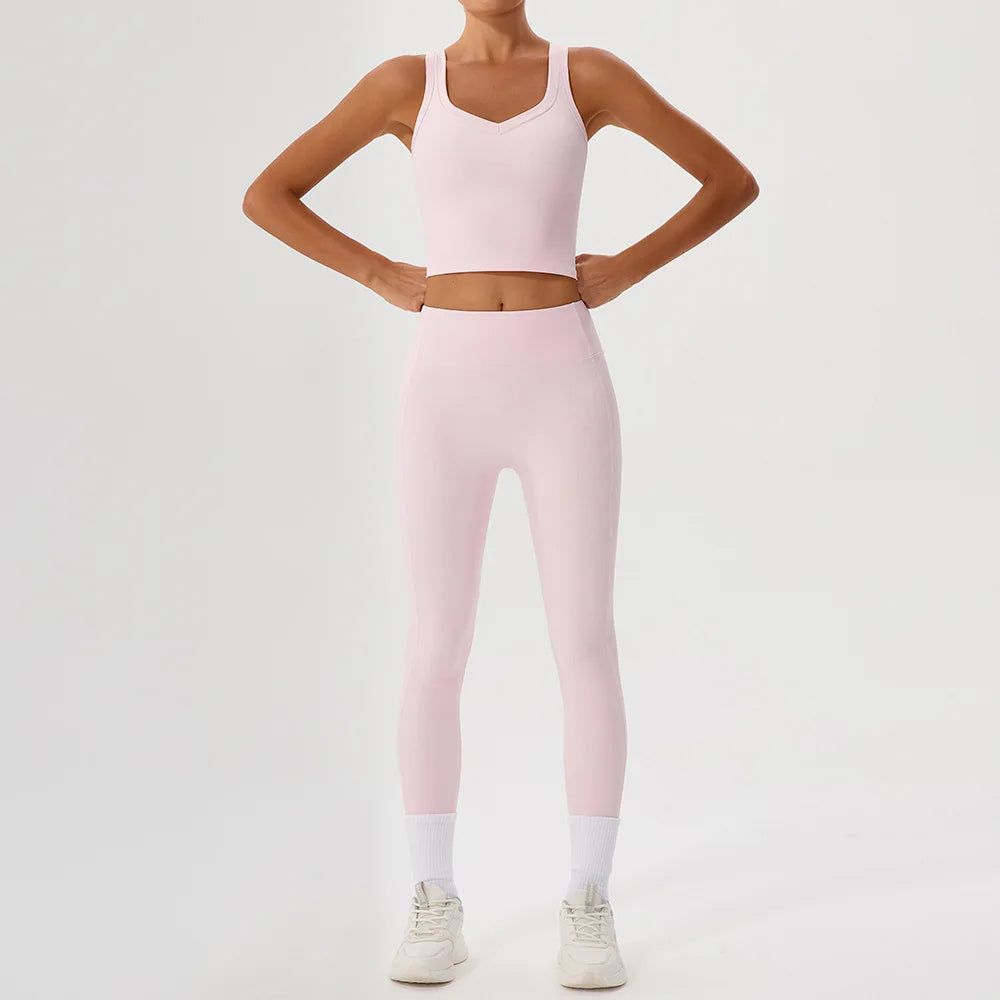 2 Piece Sport Suit for Women Workout Outfits Yoga Clothing Sportswear