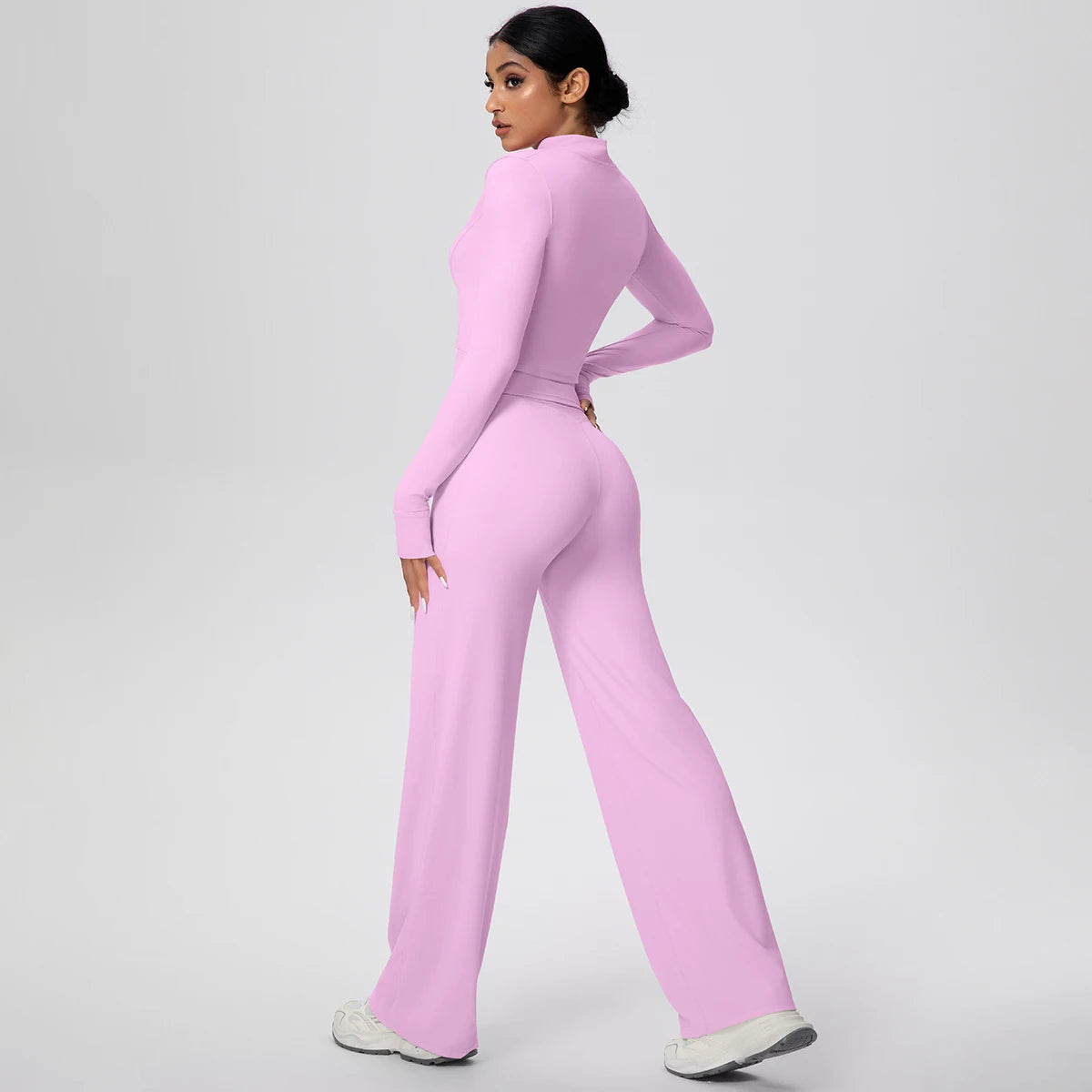 3pcs/set Yoga Gym Sports Set Yoga Three Piece Set Female Sportswear High Strength Training Scrunch Yoga Suit Solid Zipper Jacket