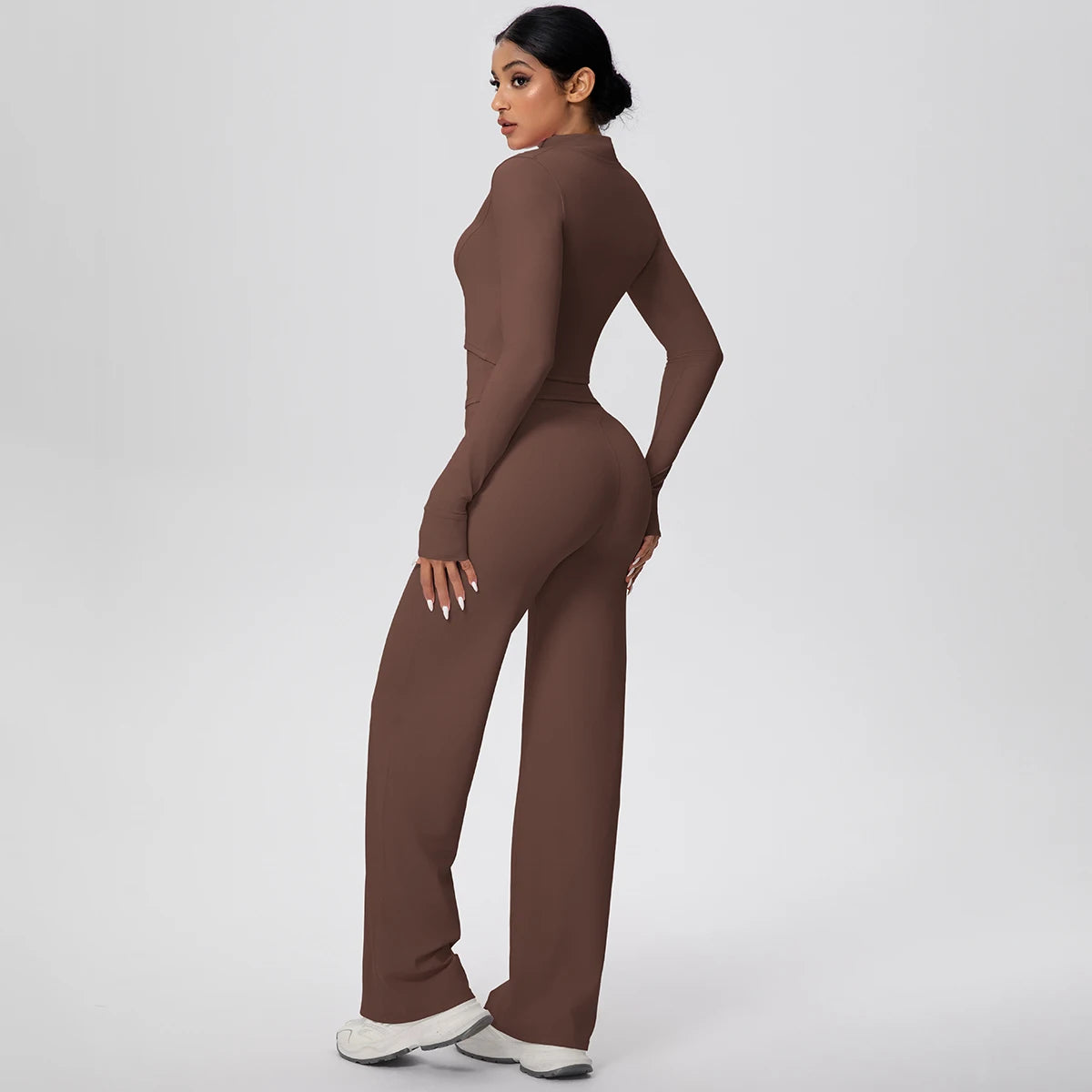 3pcs/set Yoga Gym Sports Set Yoga Three Piece Set Female Sportswear High Strength Training Scrunch Yoga Suit Solid Zipper Jacket