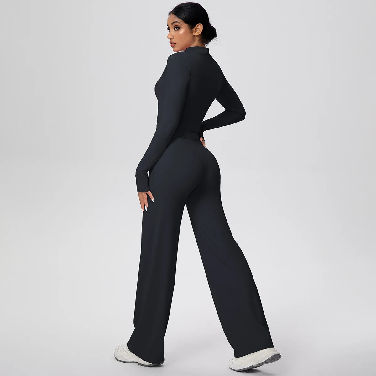 3pcs/set Yoga Gym Sports Set Yoga Three Piece Set Female Sportswear High Strength Training Scrunch Yoga Suit Solid Zipper Jacket