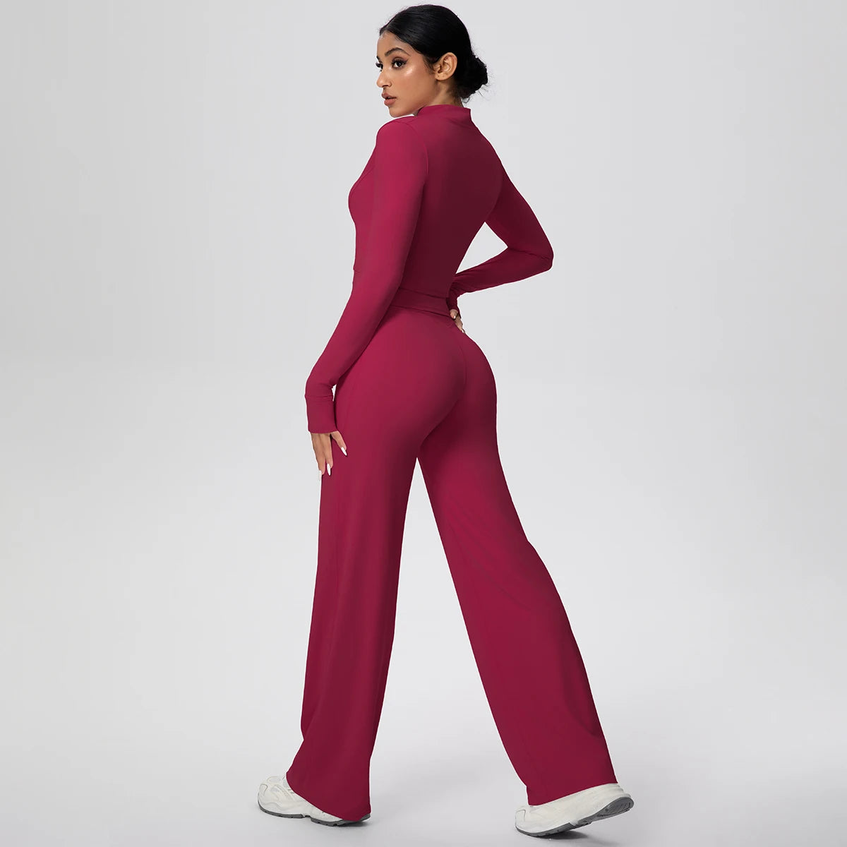 3pcs/set Yoga Gym Sports Set Yoga Three Piece Set Female Sportswear High Strength Training Scrunch Yoga Suit Solid Zipper Jacket