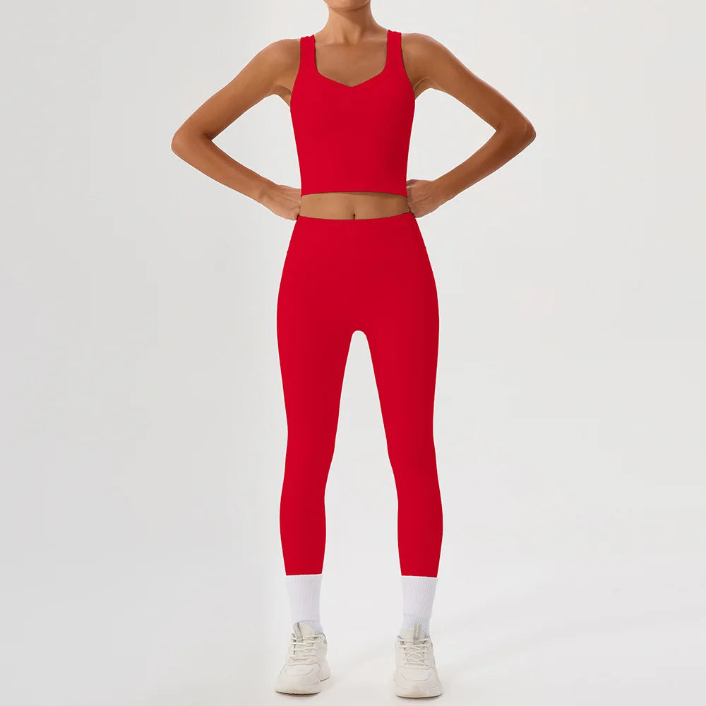 2 Piece Sport Suit for Women Workout Outfits Yoga Clothing Sportswear