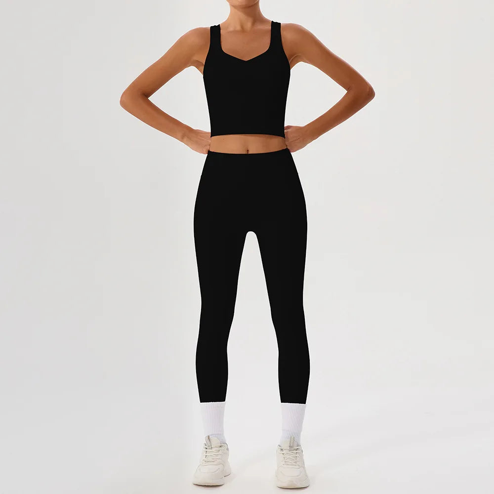 2 Piece Sport Suit for Women Workout Outfits Yoga Clothing Sportswear