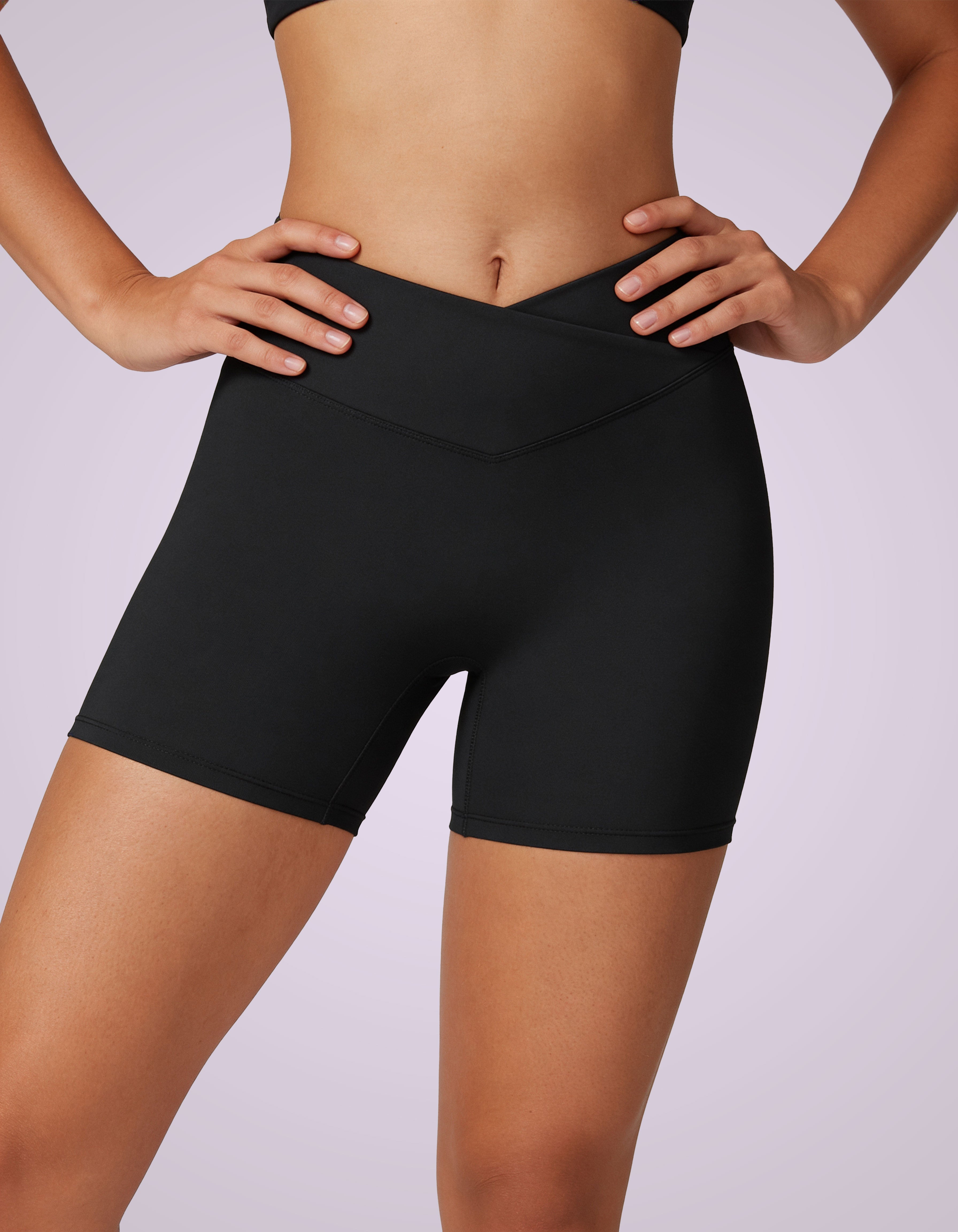 Women's High-Waist Cross-Front Biker Shorts