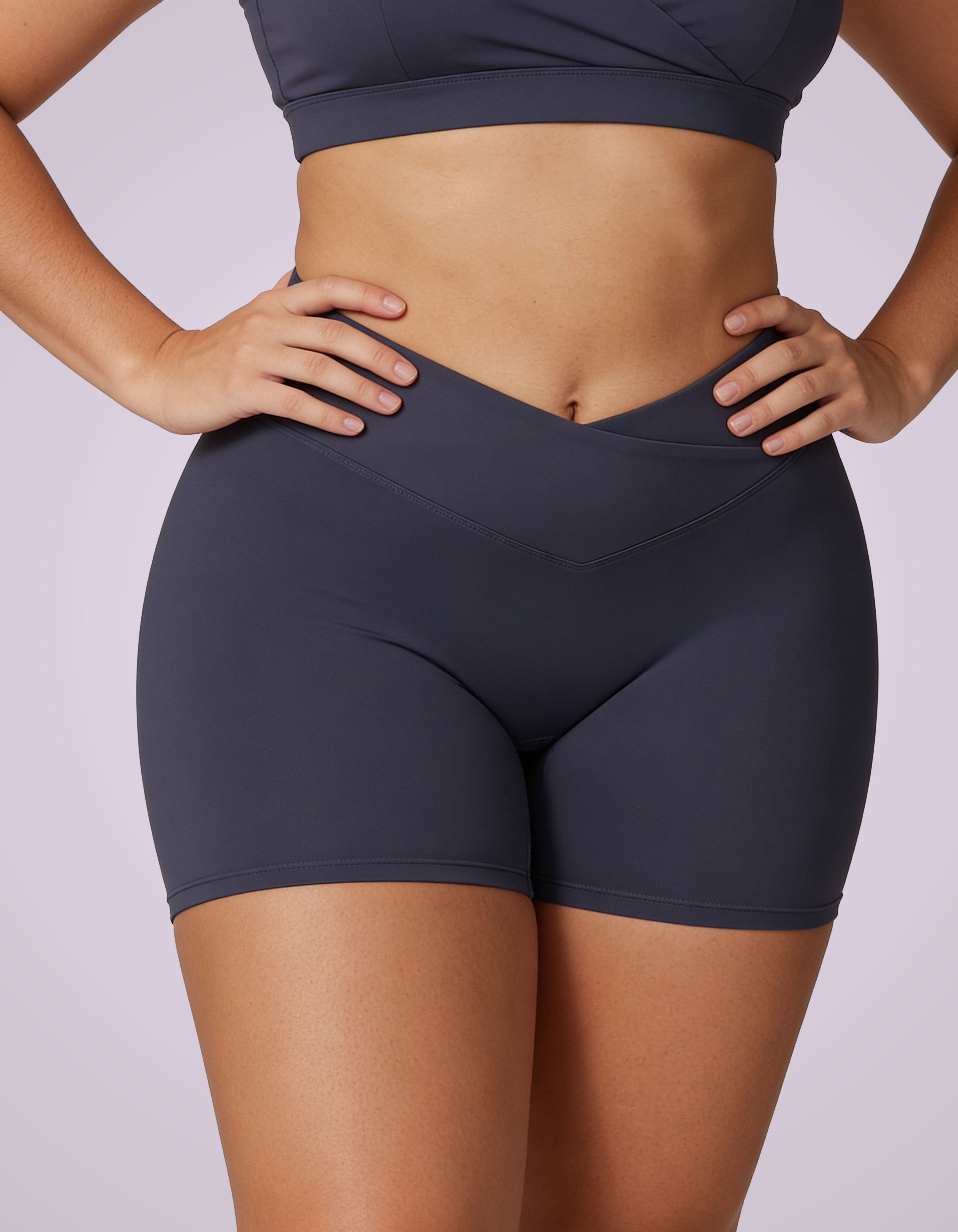 Women's High-Waist Cross-Front Biker Shorts
